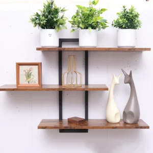 Étagères flottantes à 3 niveaux, étagère murale en bois, étagères de salle de bain, support de présentation pour plantes et fleurs, pour salon, chambre à coucher