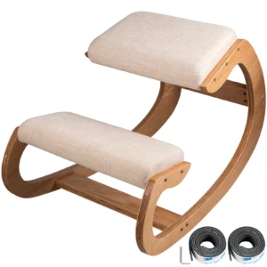 succebuy – chaise ergonomique à genoux, tabouret avec coussin épais, chaise de bureau à domicile, améliorant la posture du corps, chaise d'ordinateur à bascule en bois