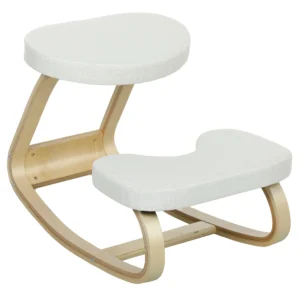 homcom siège assis genoux, siège ergonomique en bois à bascule, chaise à genoux pour bureau à domicile, améliorer la posture, ma