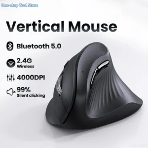 souris sans fil bluetooth 5.0 2.4g ergonomique 4000dpi 6 boutons muets pour macbook tablette ordinateurs portables ordinateur pc souris
